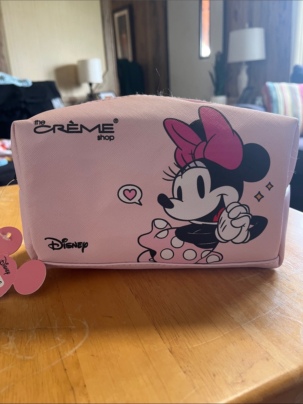 The Crème Shop x Disney Minnie & Mickey Mouse Pink Cosmetic Bag